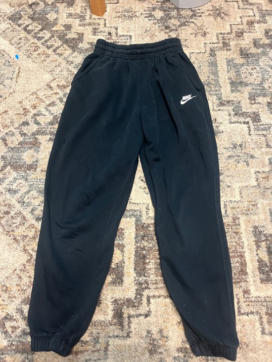 Nike Pants - Nike Black Cropped Jogger Pants with White Swoosh